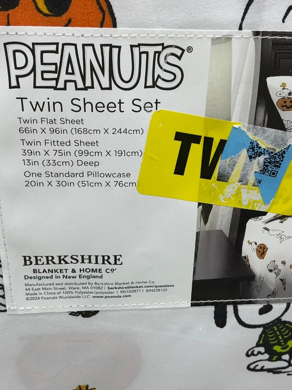 Peanuts Snoopy Halloween Twin Sheet Set
